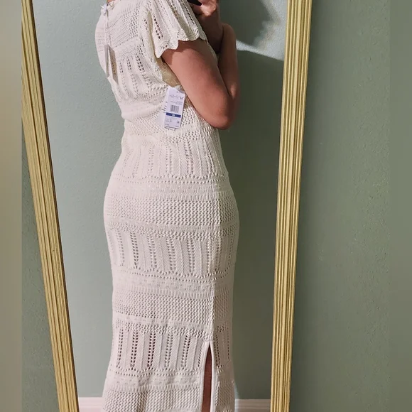 Cream Crochet Maxi Dress - Picture 2 of 8